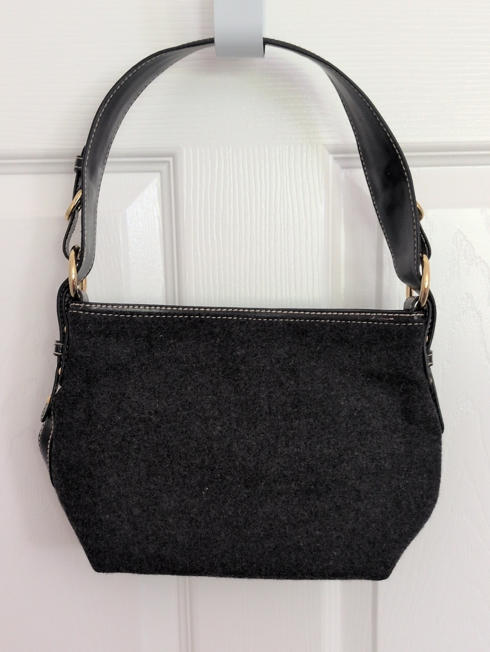 Croft & Barrow Dark Gray Flannel Shoulder Bag